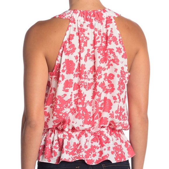 Ramy Brook Sharon Floral Sleeveless Peplum Blouse - Picture 3 of 3